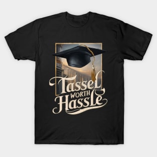 Graduation "Tassel Worth Hassle", Retro Design T-Shirt